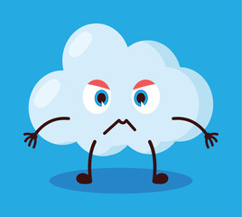 cute irritated expression of cloud cartoon character
