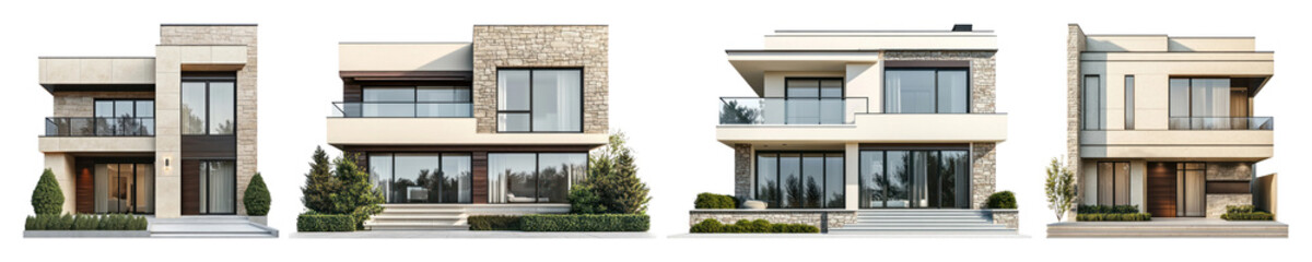 PNG House architecture building set on transparent background