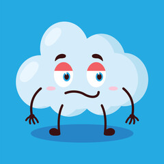 Obraz premium cute silent expression of cloud cartoon character 