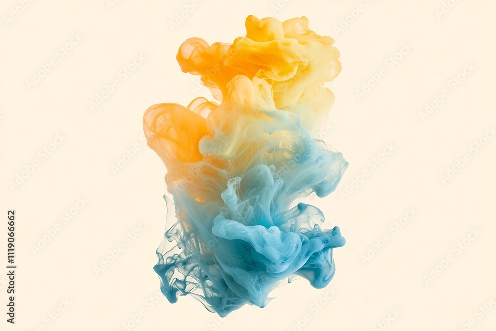Poster ultra photo of abstract ink flow patterns on dynamic water surface with vibrant colors and intricate