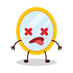 cute fainted expression of mirror cartoon character