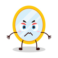 cute irritated expression of mirror cartoon character