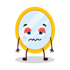 cute nope expression of mirror cartoon character