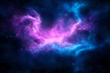 Fototapeta premium Vibrant Cosmic Landscape with Swirling Nebulae and Shimmering Celestial Bodies