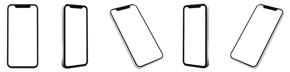 PNG Mockup Mobile phone set on transparent background