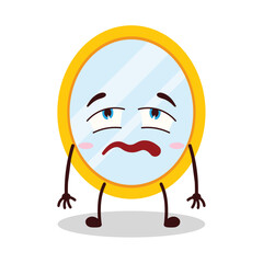 cute bored expression of mirror cartoon character