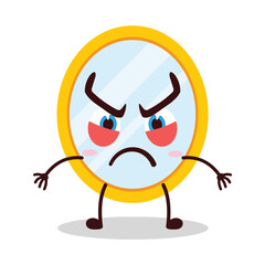 cute provoked expression of mirror cartoon character
