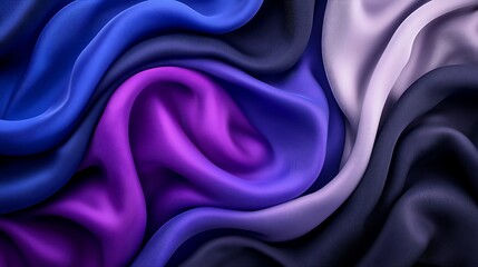 Fototapeta premium Luxurious Purple Blue Grey Silk Fabric Drape Texture Background