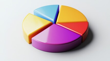 Obraz premium Colorful Pie Chart Segments for Statistical Representation