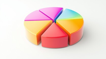 Obraz premium Colorful pie chart model for data analysis and visualization projects