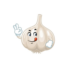 Cute Garlic Cartoon Character.