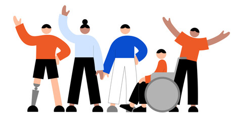 Inclusive society with diverse people