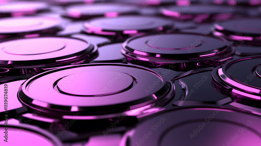 Poster a vibrant, abstract close-up of circular shapes in shades of purple, creating a visually striking an