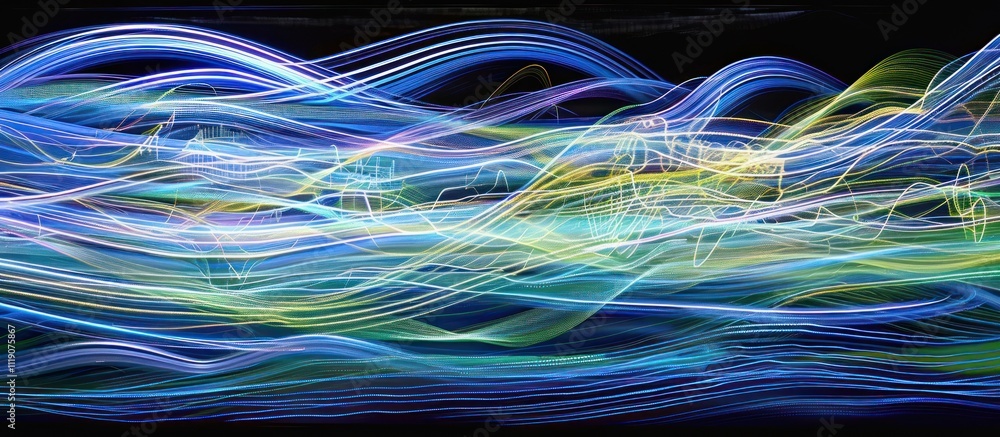 Poster abstract colorful light wave pattern.