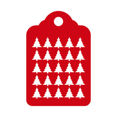 Christmas tag design with trees. Holiday template for Xmas handmade gifts. Vector illustration