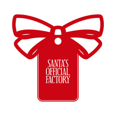 Santa's official factory. Christmas stamp design. Holiday template for Xmas handmade gifts. Vector illustration