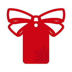 Christmas tag design with snowflake. Holiday template for Xmas handmade gifts. Vector illustration