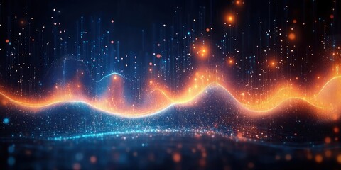 Dynamic Data Visualization Glowing Graphs Lines Points Analysis Modern Design Concept