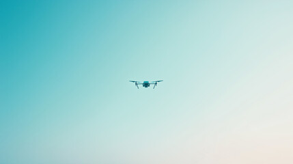 Compact drone motion bright orange propeller guards clear blue sky innovative aerial technology vivid detail Commercial sleek red clean fly mid air turquoise futuristic pass play control technique