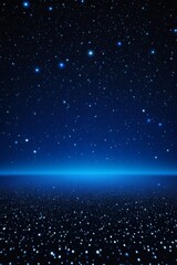starry night sky with a blue horizon and a few stars