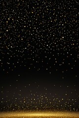 gold glitter dust falling down on a black background