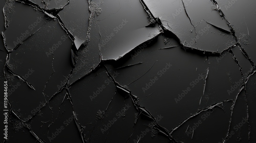 Aufkleber modern abstract design of cracked black surface with bold textures and unique patterns