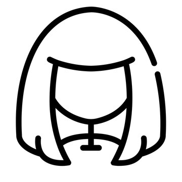 recommend clip art: hair wig Line Icon