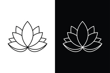 Lotus Line Art. Calm and Serenity in Filled and Outlined Vector Styles