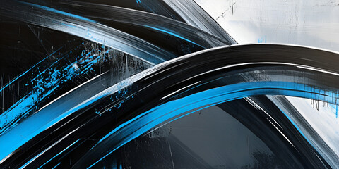 Abstract Dynamic Blue and Black Swirls: A captivating abstract design featuring bold, dynamic swirls of blue and black hues, creating a sense of motion and energy.