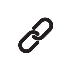 Link vector icon chain web hyperlink flat graphic concept url symbol.