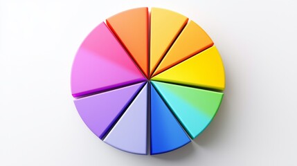 Obraz premium Colorful Pie Chart Segments Displaying Vibrant and Vivid Shades