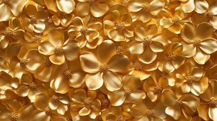 A vibrant display of golden flowers creating a lush, decorative background.