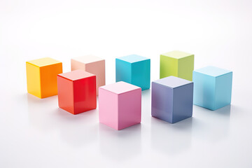 Obraz premium Elegant Graphic concept with colorful wood blocks