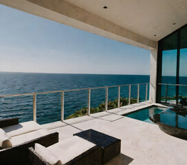 Fototapeta premium Exclusive Luxury Waterfront Rental: Breathtaking Views from a Dream Home