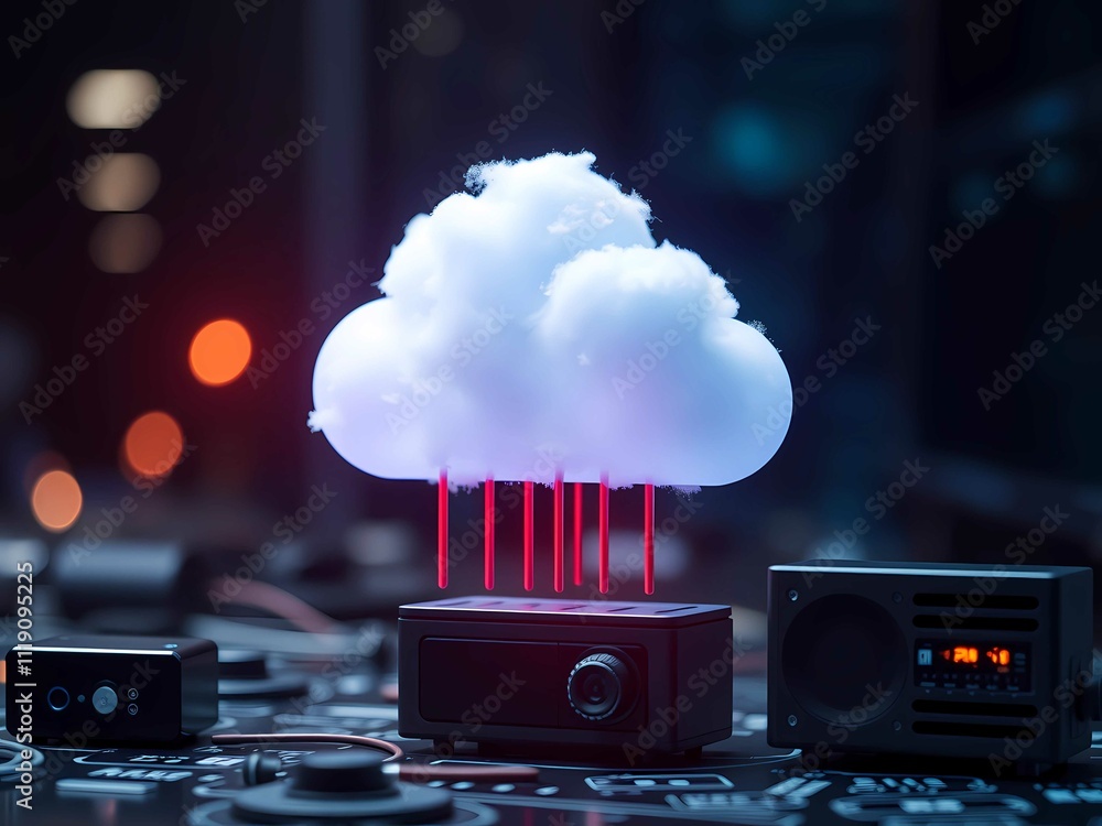 Aufkleber cloud computing concept with digital data connections, advanced technology, and modern integrated ne