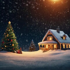 Fototapeta premium Christmas house in the mountains