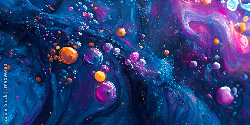Poster cosmic swirl: a mesmerizing abstract artwork, a symphony of colors and swirling patterns, creating a