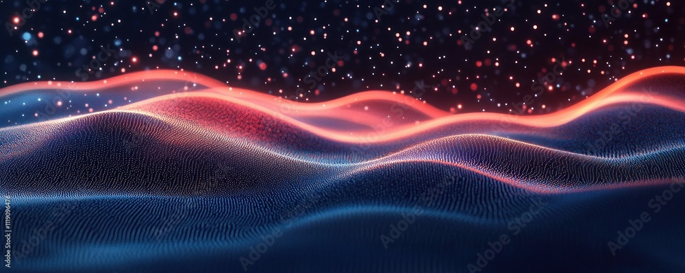 Poster abstract digital wallpaper for futuristic technology data visualization with fluid motion and glowin