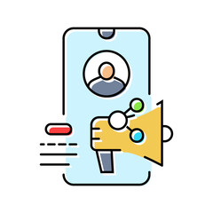 influencer marketing modern business color icon vector. influencer marketing modern business sign. isolated symbol illustration