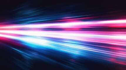Abstract Dynamic Blur with Horizontal Streaks in Pink Blue and White Futuristic Visual Flow