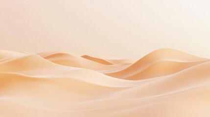 Obraz premium Serene Beige Sand Dunes Landscape, Minimalist Desert Scene