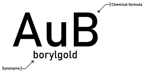 Borylgold chemical formula and synonyms with callout titles