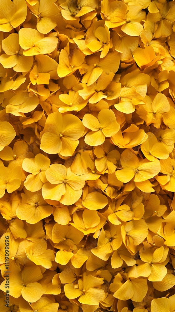 Poster a vibrant display of yellow flowers, creating a bright and cheerful visual effect.