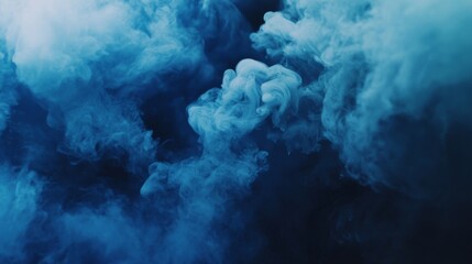 Blue Smoke Swirls Creating Abstract Background for Creative Projects