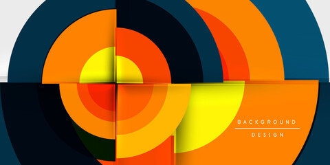 Obraz premium Circle and semi circle geometric background. Vector Illustration For Wallpaper, Banner, Background, Card, Book Illustration, landing page