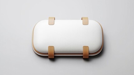 A minimalist white container with wooden accents, perfect for organizing personal items in a stylish way.