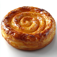 Fototapeta premium A 3D Kouign-amann, The background is plain white
