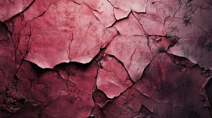 Fototapeta premium Striking Dusty Rose Wall Texture with Ruptured and Cracked Surface Details