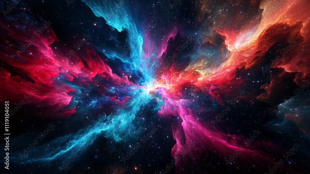 Aufkleber cosmic explosion of colors in the vast universe of space