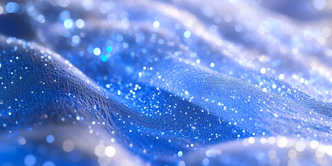 Abstract Blue Sparkle Texture:  A mesmerizing abstract background of swirling, sparkling blue fabric. The texture is soft and inviting, with a gentle, ethereal glow.